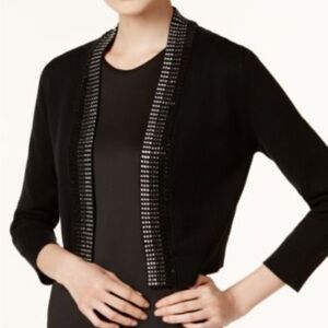 Calvin Klein Embellished 3/4 sleeve shrug large